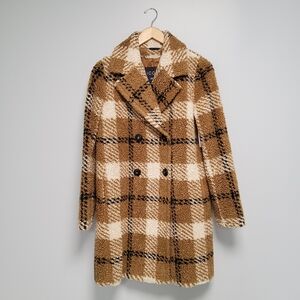 Icons Cinzia Rocca Tan Plaid  Winter Coat